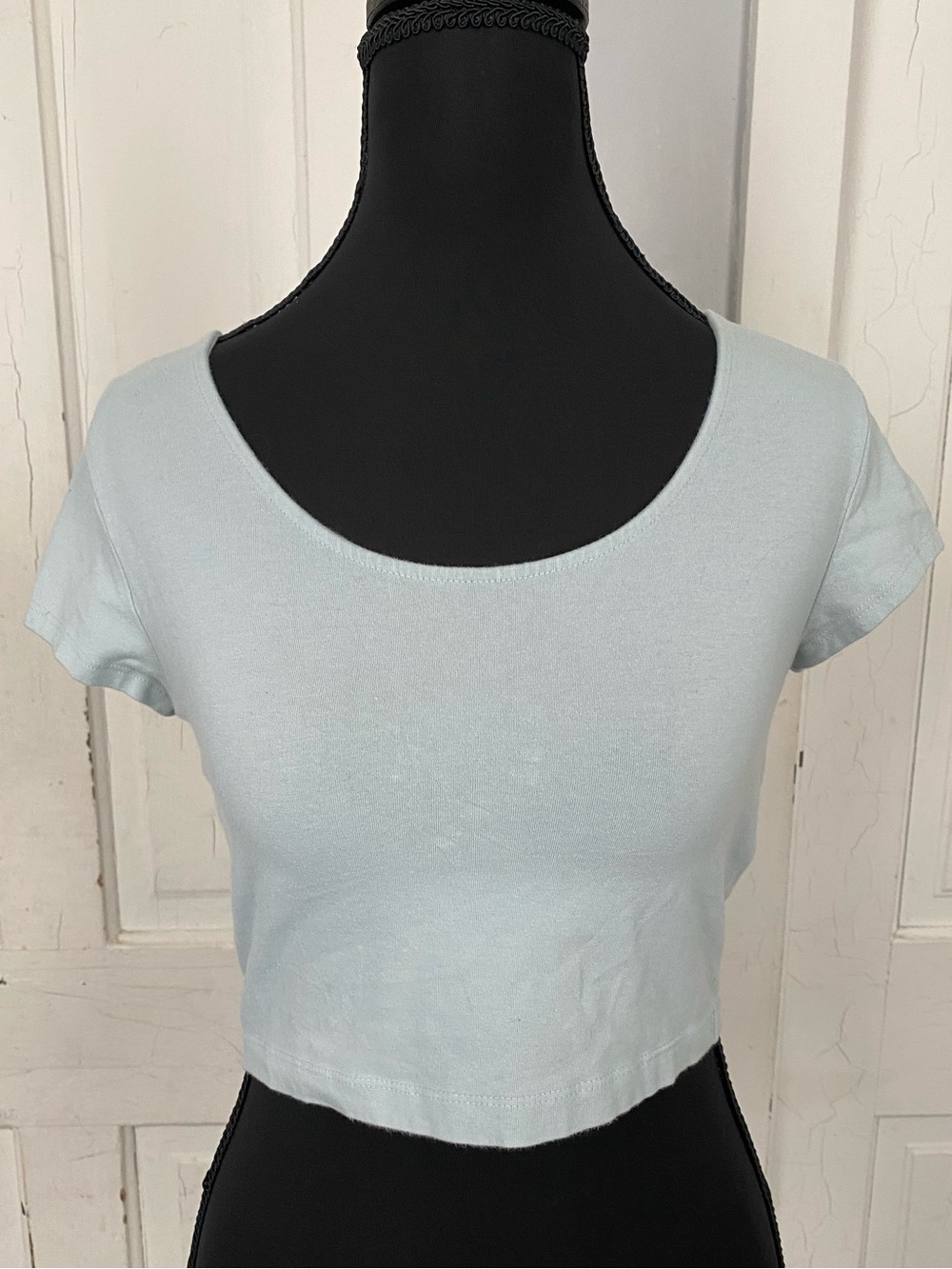 Charlotte Russe Light Blue Strappy Back Cropped Top